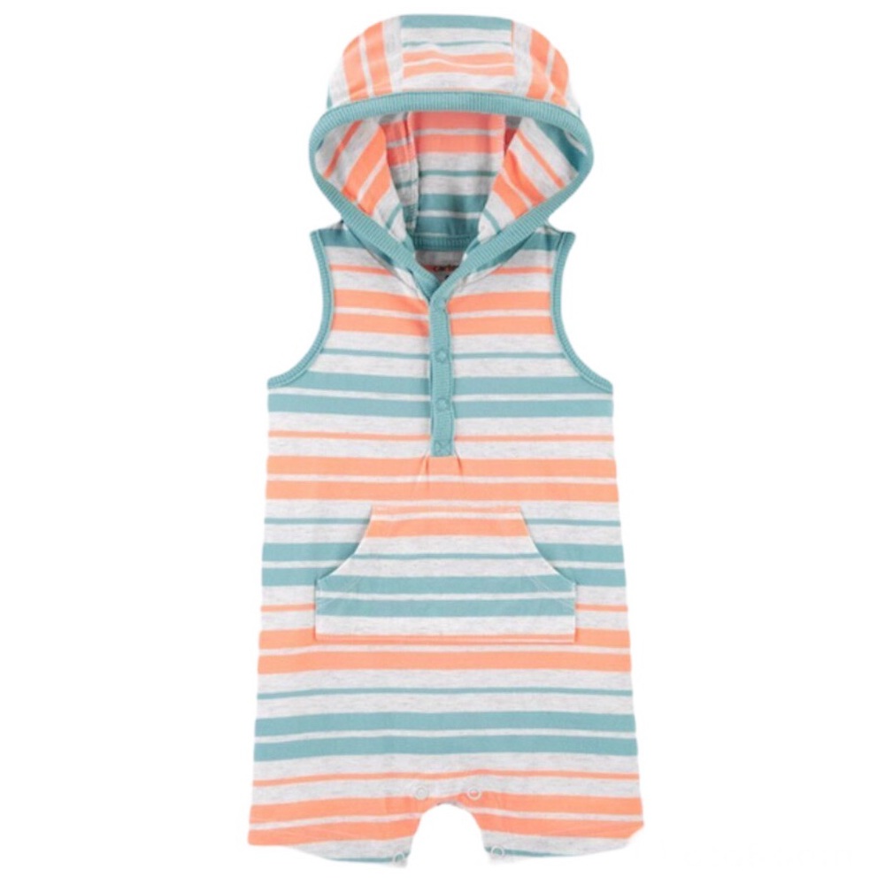 Carter’s Unisex Striped Hooded Romper